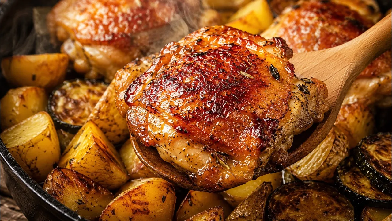 One-Pan Chicken Thighs with Potatoes & Zucchini