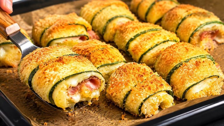 Crispy Zucchini Rolls with Bacon