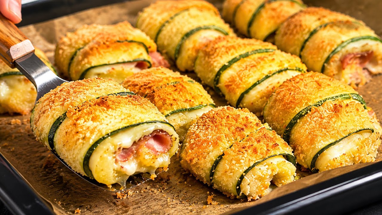 Crispy Zucchini Rolls with Bacon