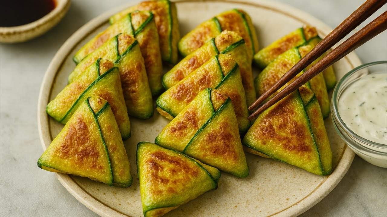 Crispy Zucchini with Savory Mushroom Filling and Sauce