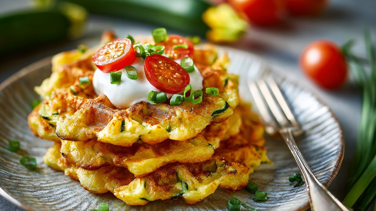 Crispy Tuna Zucchini Waffles