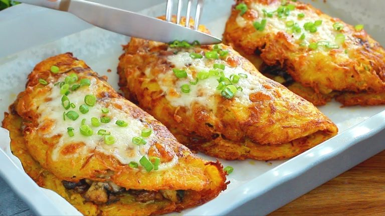 Crispy potatoes with juicy filling. I can eat it every day. Delicious!
