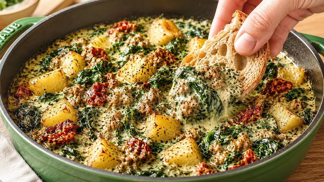 Green Sauce with Ground Meat and Potatoes