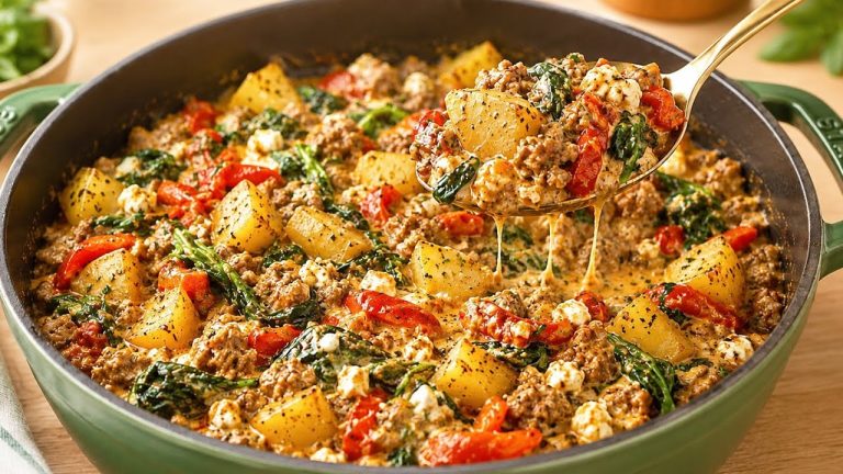 One-Pot Dish with Potatoes and Roasted Pepper Sauce