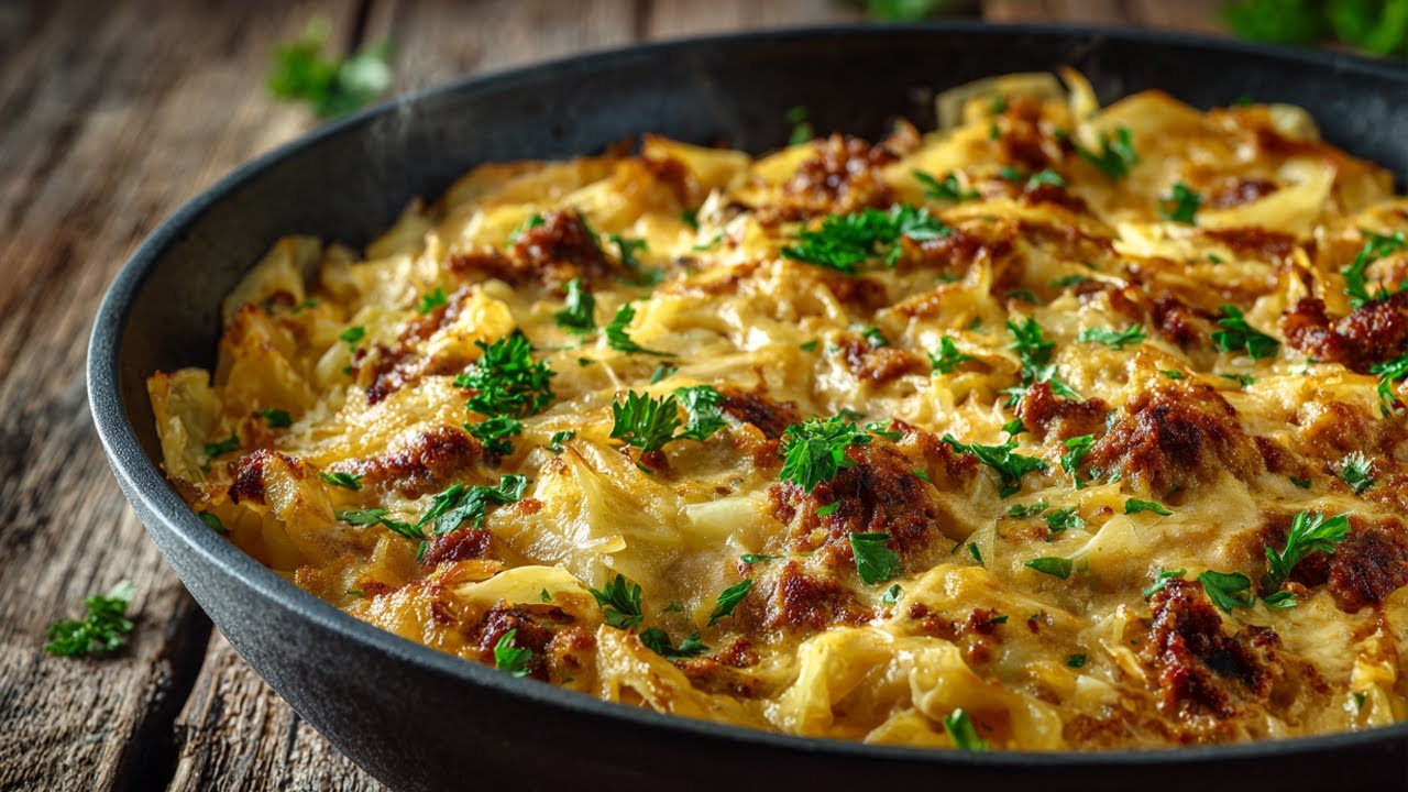 Creamy and Flavorful Cabbage and Ground Meat Skillet