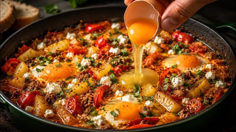 Ground Meat + Potatoes + Eggs – Incredibly Delicious from One Pan!