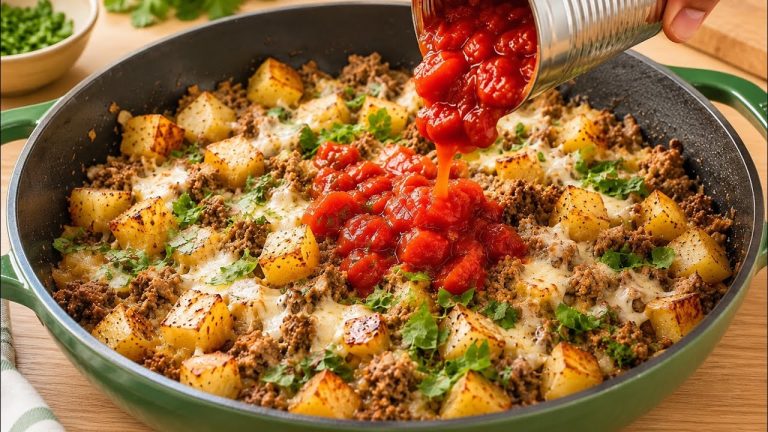 Creamy Potatoes and Ground Meat Skillet
