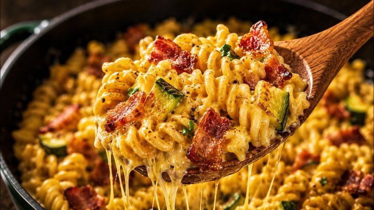 This creamy zucchini pasta is addictive! Simple & incredibly delicious.
