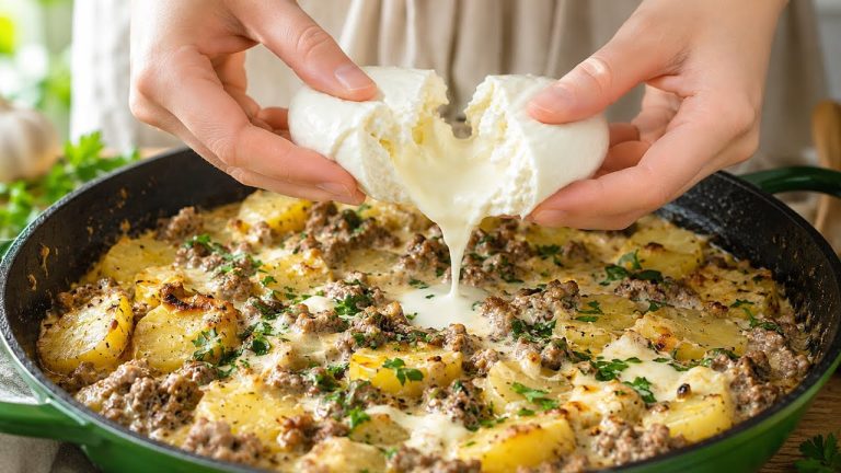 Potatoes and Ground Meat with a Creamy Twist