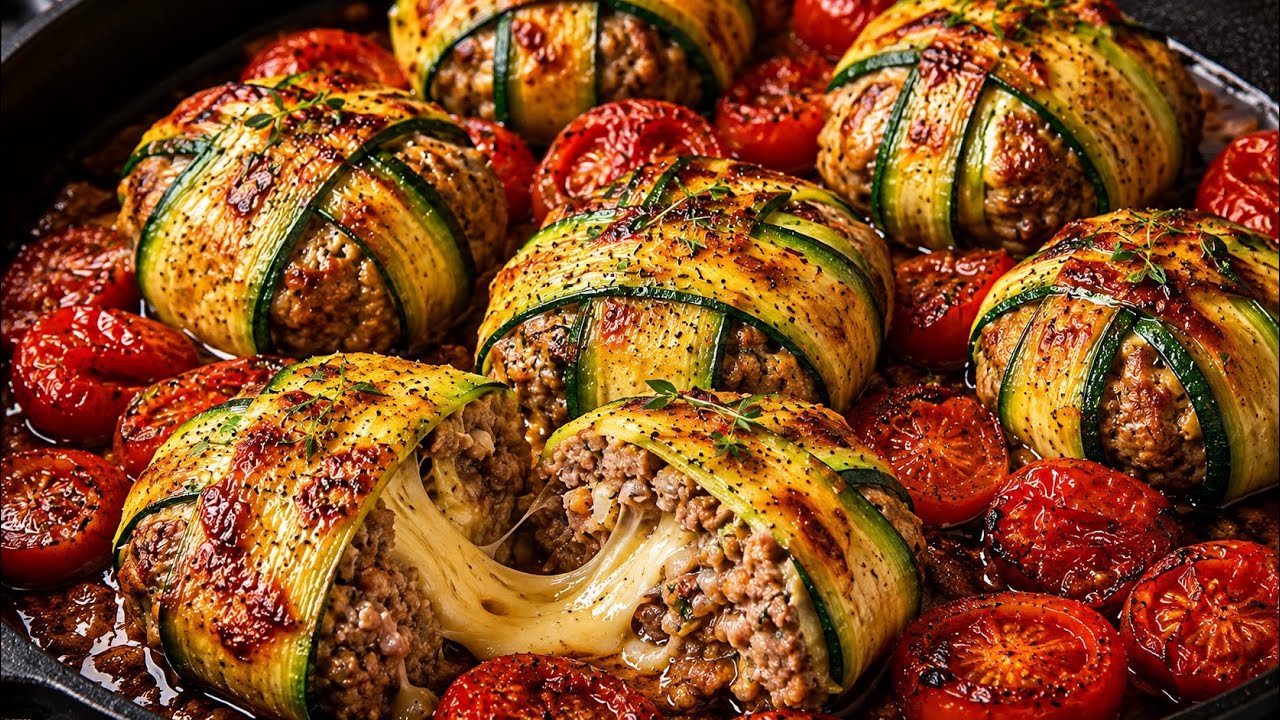 Zucchini parcels with minced meat and cheese – so delicious that the children eat everything!