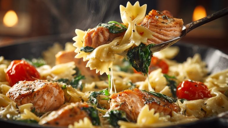 One-Pan Creamy Salmon Pasta Loved by the Whole Family