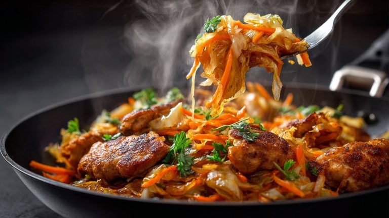 Cabbage and Chicken Stir-Fry