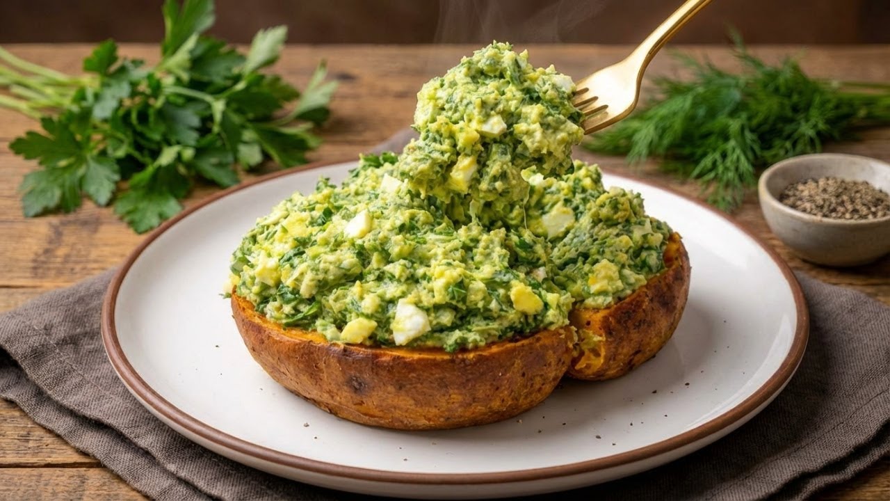 Baked Potatoes with Creamy Avocado and Egg Filling