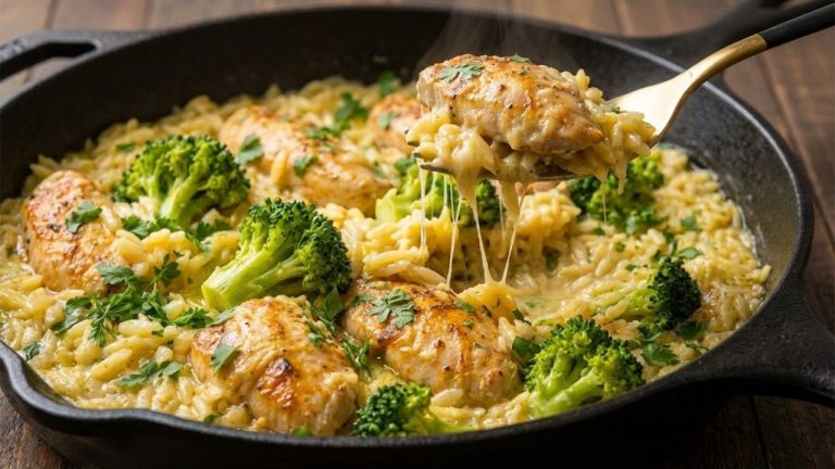 Creamy Chicken with Orzo and Broccoli