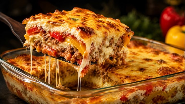 No lasagna sheets? 😍 You have to try this juicy pepper lasagne!