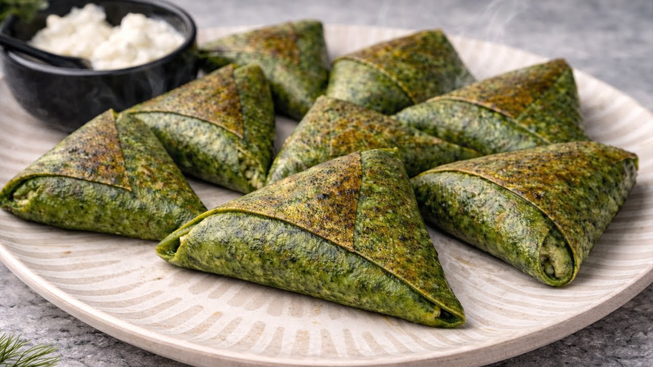 Addictive Green Triangles! Creamy Chicken Filling & Crispy Fried